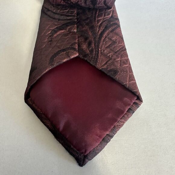 GIANNI VERSACE Men's 100% Silk Necktie Luxury Designer Burgundy Italy 3-6/8Wx62L - Picture 5 of 10